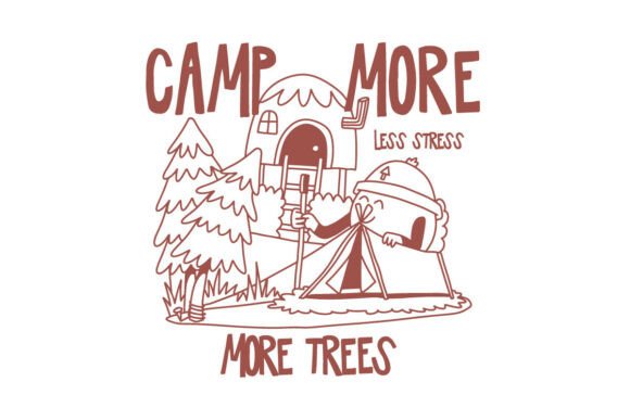 Vintage cartoon camping shirt SVG for counselor and kids merch