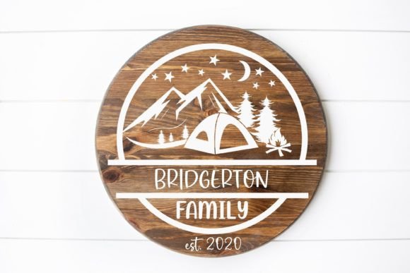 Personalized camping monogram SVG for custom outdoor gear branding