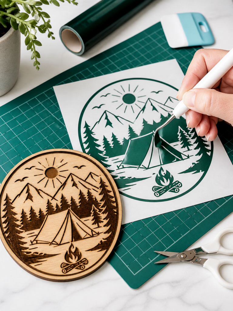 Retro summer camp SVG bundle for t-shirt design and laser cutting