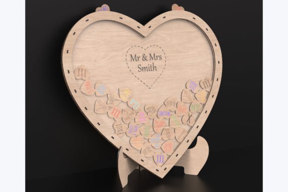 Alternative wedding guest book drop box SVG laser cut file