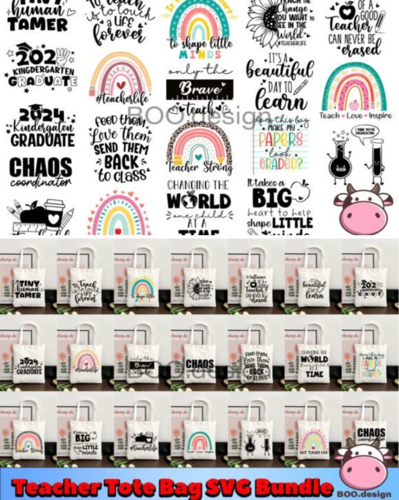 Teacher and counselor tote bag SVG bundle for summer camp staff